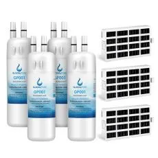 GlacialPure 4Pcs Compatible EDR1RXD1 Filter 1,whirlpool P4RFWB,W10295370A with Air filter