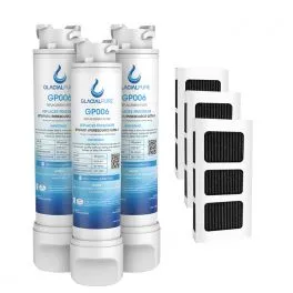 Pzfilters EPTWFU01 Refrigerator Water Filter Combo With PAULTRA2 Air Filter 3Pack