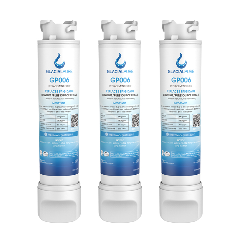 Compatible EPTWFU01, EWF02, Ultra II Refrigerator Water Filter by Pzfilters 3pk
